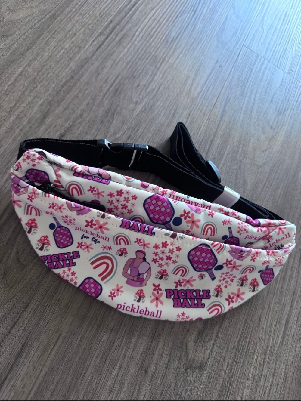 Pink Pickleball-Themed Waist Pouch